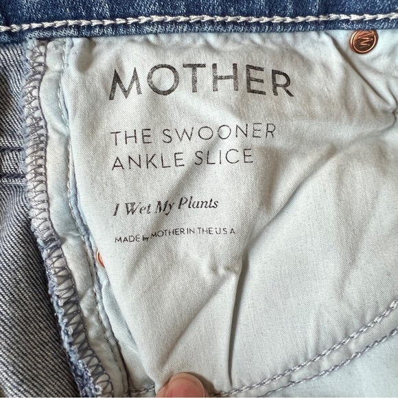 MOTHER THE SWOONER ANKLE SLICE JEANS SZ 24 I WET MY PLANTS CHERRY PICKING WASH - Picture 11 of 12
